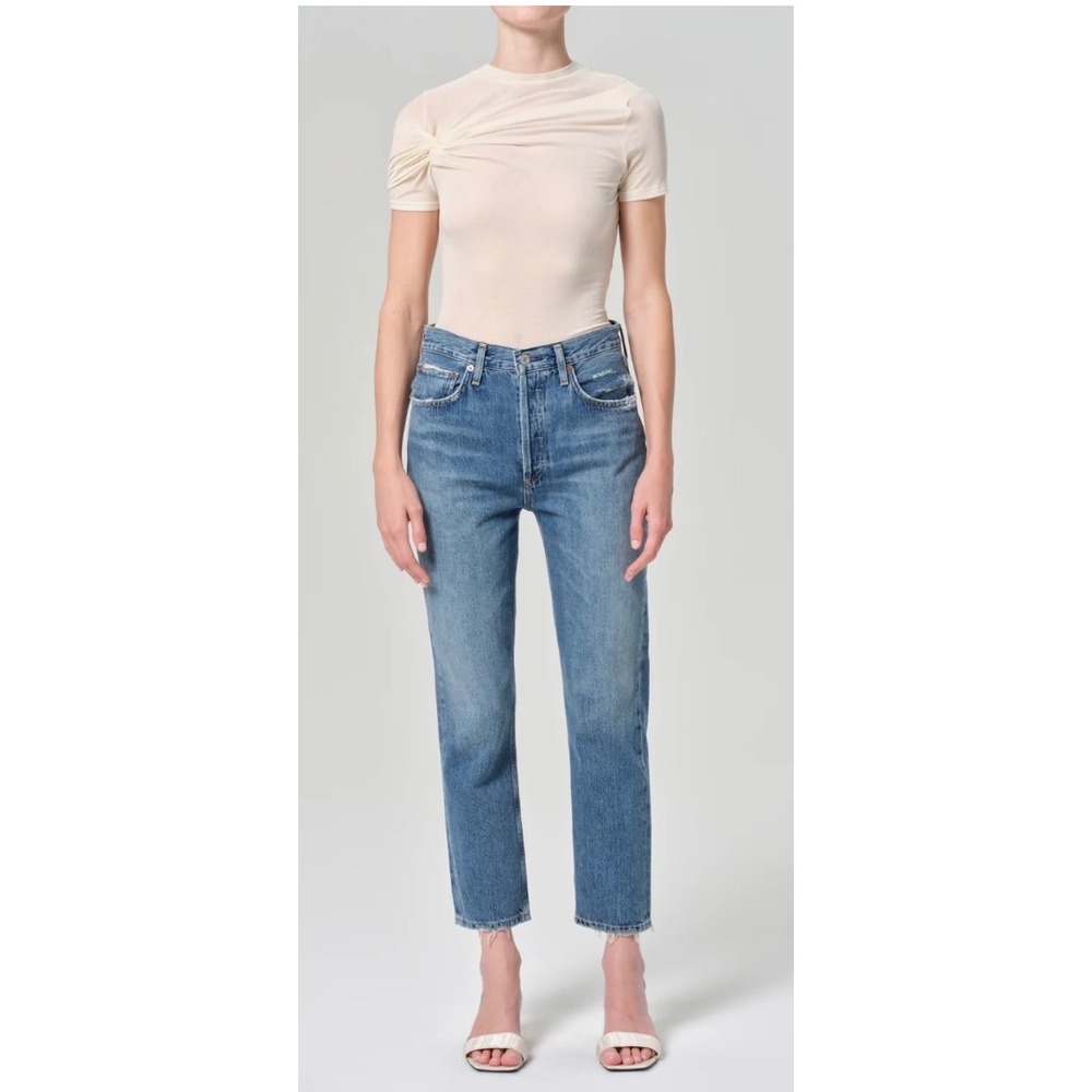 Agolde | Riley High‎ Rise Straight Crop Frequency Size 28/6 Slim Denim Midwash
